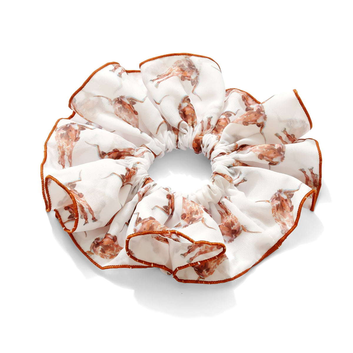 Longhorn Chiffon Scrunchie (Outlined) | University of Texas Hair Scrunchie