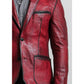 Theo Red Leather Blazer – Leather Blazer for Men