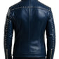 Theodore Blue Leather Jacket - Men Leather Jacket Blue