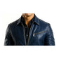 Theodore Blue Leather Jacket - Men Leather Jacket Blue