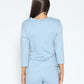 Gracia Fashion Women's Thick Long Sleeve Shirt with Waist Tie