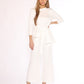 Gracia Fashion Women's Thick Long Sleeve Shirt with Waist Tie