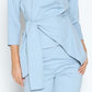 Gracia Fashion Women's Thick Long Sleeve Shirt with Waist Tie