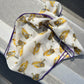 Yellow Tiger Chiffon Scarf with Purple Edging | 20" Square Scarf
