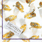 Yellow Tiger Chiffon Scarf with Purple Edging | 20" Square Scarf