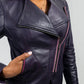 Whet Blu NYC Trish women's lambskin leather jacket close-up view