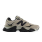 Beige New Balance 9060 men's lifestyle shoes with stylish design and comfortable athletic silhouette.