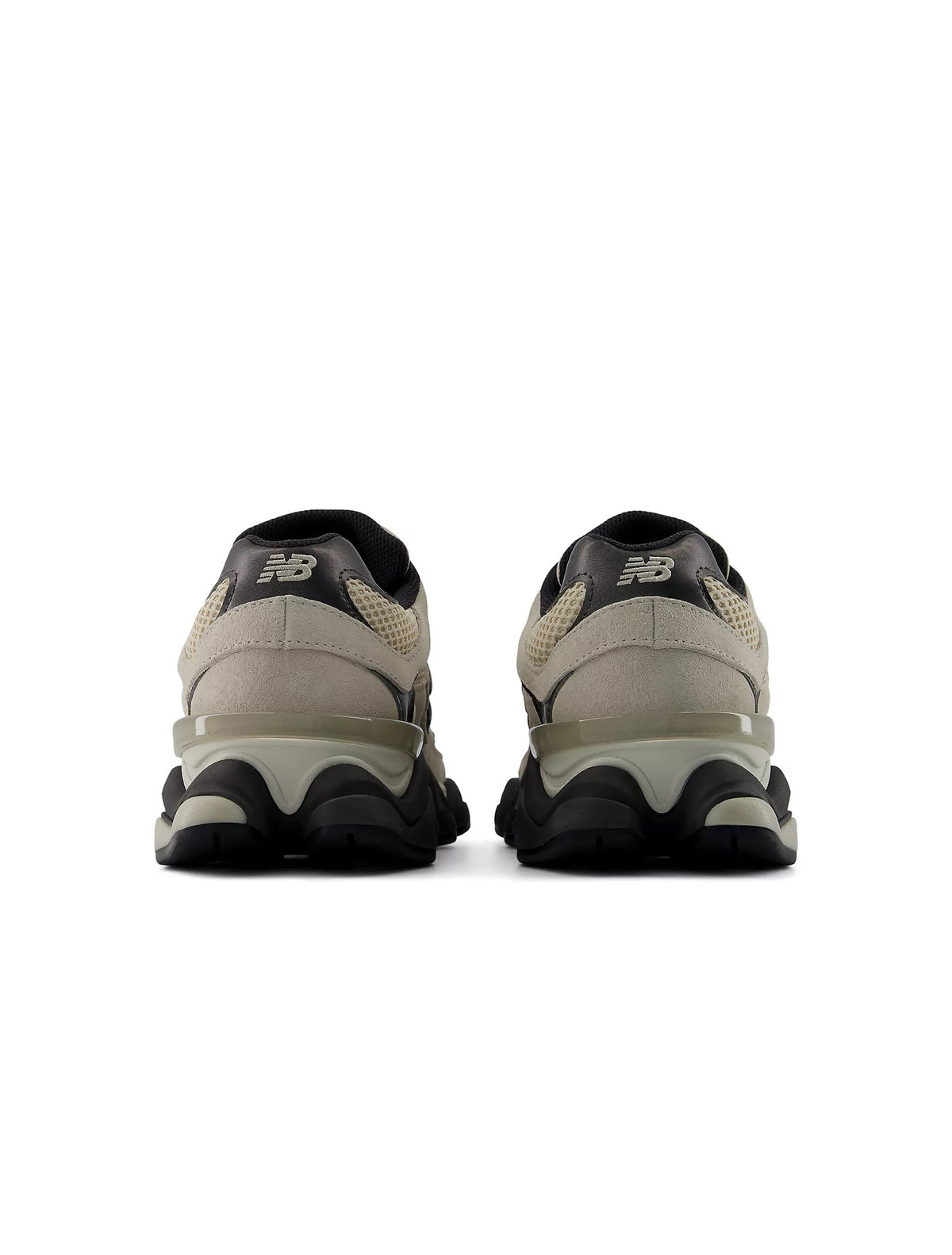 Beige New Balance 9060 men's lifestyle shoes with stylish design and breathable mesh upper, shown on a clean background.