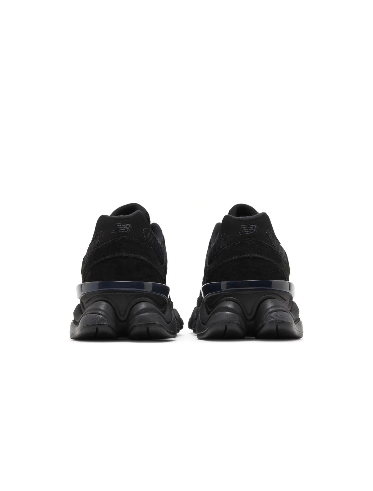 Black New Balance 9060 men's lifestyle shoes with sleek design and modern styling, perfect for casual wear.