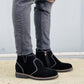 CALTO - Y41082 - 3.2 Inches Taller (Nubuck Black) - Zipper Boots
