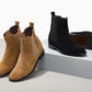 CALTO - K33091 - 2.9 Inches Taller (Khaki Brown) - Suede Chelsea Boot
