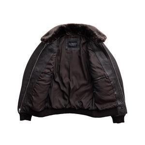 Nicola Men's Sheepskin with Fur Collar Jacket