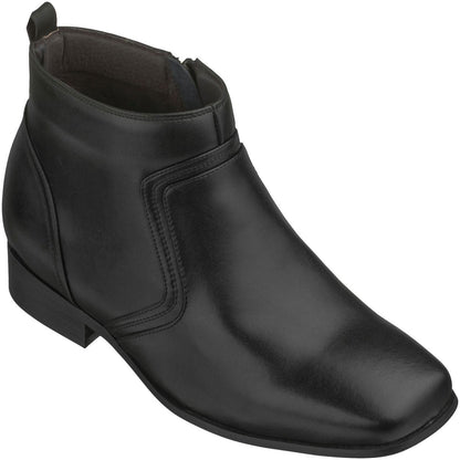 CALTO - G99809 - 3.2 Inches Taller (Black) - Zipper Boots