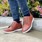CALTO Casual 3 Inch Leather Elevator Sneakers - Brown - S4313