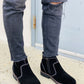 CALTO - Y41082 - 3.2 Inches Taller (Nubuck Black) - Zipper Boots