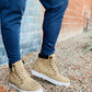 CALTO - T53121 - 2.6 Inches Taller (Nubuck Tan) - High top sneak-boot
