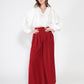 Gracia Fashion Women's V-Neck Long Sleeve Ruffle Detailed Crop Top
