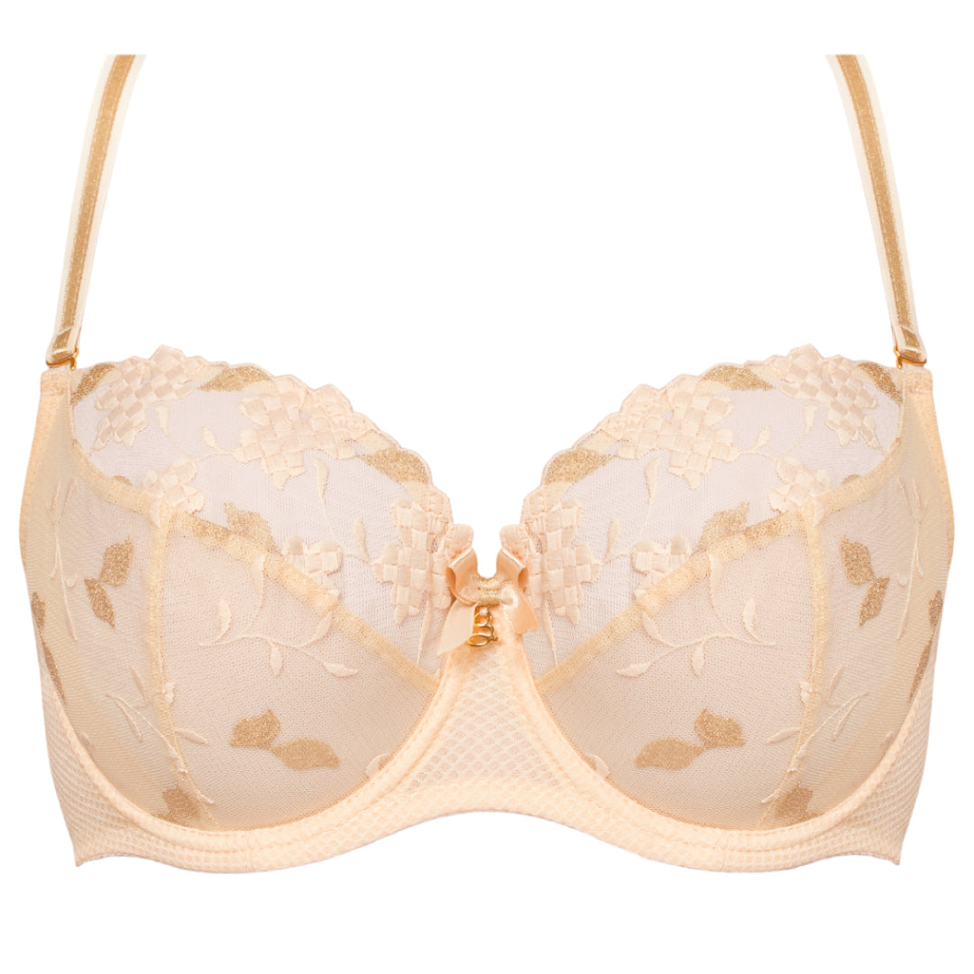 Sheer Mesh Balconette Bra Valeria Biscuit-4