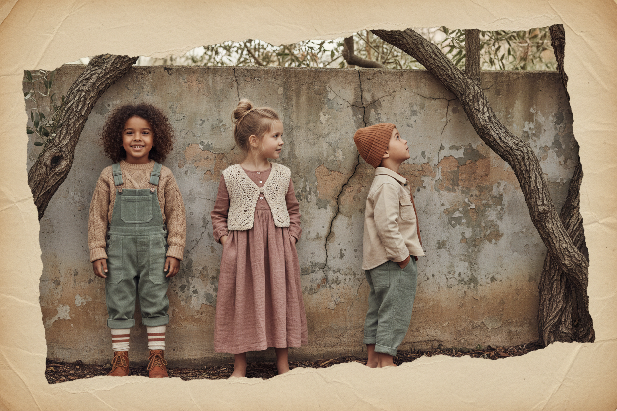 Vintage kids: Looking at camera, Looking away, Profile view