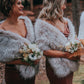 Blush with Black Tips Faux Fur Shawl (Lilian Blu02)