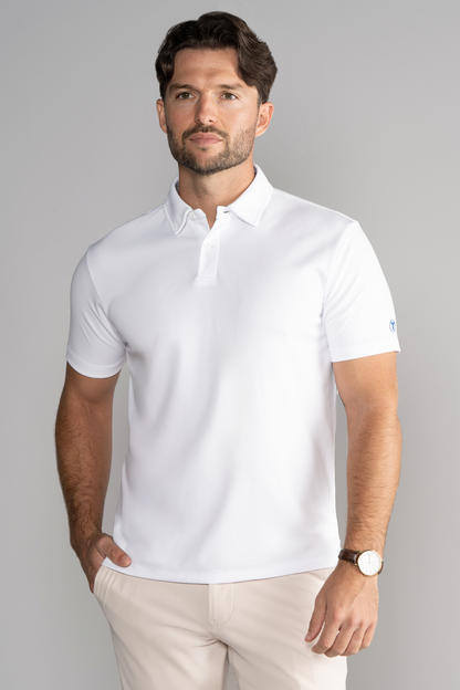 Short Sleeve Polo Solid // White