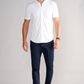 Short Sleeve Button Down Polo Solid // White