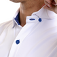 Short Sleeve Button Down Polo Contrast // White Blue