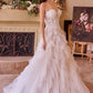 Strapless Drop Waist Cascading Wedding Dress - Farnelli