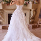 Strapless Drop Waist Cascading Wedding Dress - Farnelli