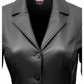 Women’s Black Leather Blazer Coat