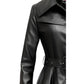 Women’s Black Real Long Leather Coat