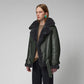 Women’s Green RAF Aviator Styled Shearling Leather Jacket