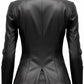 Women’s Black Leather Blazer Coat