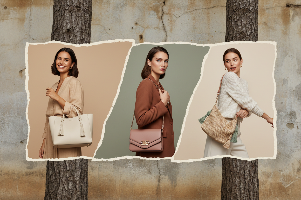 Women's bags: Warm smile, Serious, Playful expressions