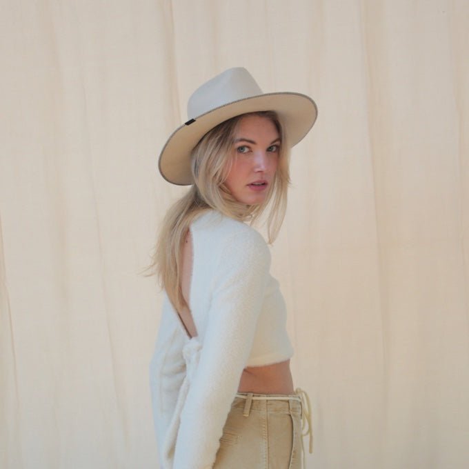 KIN THE LABEL Modern Collection stiffened wool hat in a classic structured design