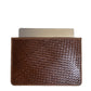 Brown woven Deux Mains laptop sleeve, front view