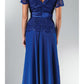 CLEARANCE - Cinderella Divine 1452 - Floor Length Black Dress Lace Top V-Neck (Size 2XL)