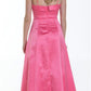 CLEARANCE - Bridesmaid Dress Poly Satin Spaghetti Strap A Line Gown (Size Small)