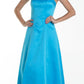 CLEARANCE - Bridesmaid Dress Poly Satin Spaghetti Strap A Line Gown (Size Small)