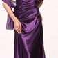 CLEARANCE - Cinderella Divine 7702 Rhinestone Straps One Shoulder Long Satin Gown (Size 2XL)