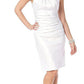 CLEARANCE  - Short Tight Fit White Dress Knee Length Satin Tank Straps (Size XS)
