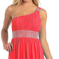 CLEARANCE - CELAVIE 2095S Black Knee Length Dress One Shoulder Includes Bolero Jacket (Size M)