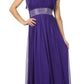 CLEARANCE - Celavie 2095L Long Black One Shoulder Gown Chiffon Empire (Size M)