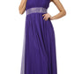 CLEARANCE - Celavie 2095L Dinner Party Long Plum One Shoulder Dress Chiffon (Size XL)