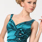 CLEARANCE - Cinderella Divine 5098 Teal Mermaid Dress Pleated Bodice Gown (Size 2XL)