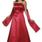CLEARANCE - Bridesmaid Dress Poly Satin Spaghetti Strap A Line Gown (Size Small)