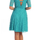 CLEARANCE - Celavie 2367 Burgundy Short Lace Dress Mid Sleeves (Size S)