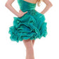 CLEARANCE - Metallic Organza Short Bubble Strapless Ruched Dress (Size XS)