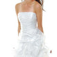 CLEARANCE - Metallic Organza Short Bubble Strapless Ruched Dress (Size XS)