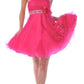 CLEARANCE - Cinderella Divine 4051 Short A-Line Dress Rhinestone Waist (Size 14)